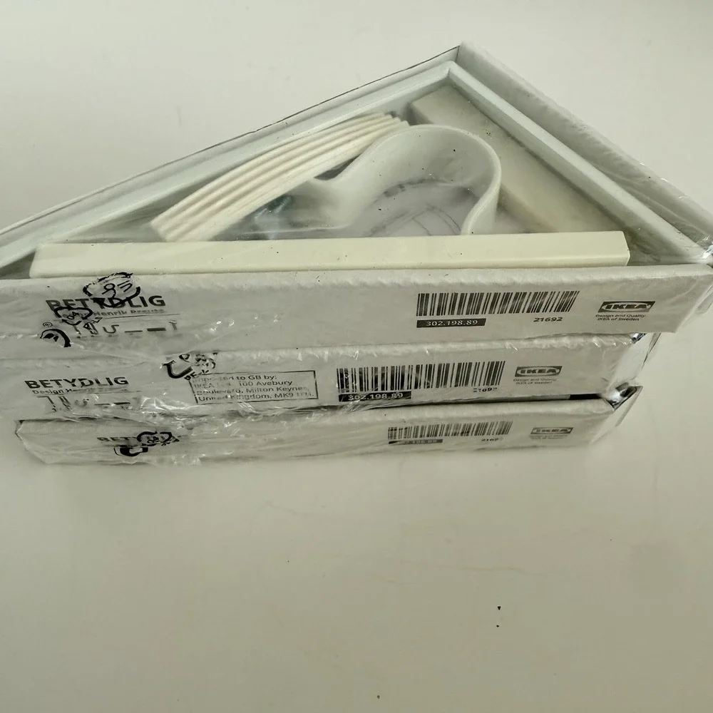 IKEA BETYDLIG Curtain Rod Wall Ceiling Bracket Holder Lot Of 3 White 302.198.89